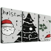 Ullo0ord Canvas Wall Art Painting One Panel Christmas Tree Artwork Prints, Modern Framed Canvas Wall Decor for Living Room Bedroom Bathroom