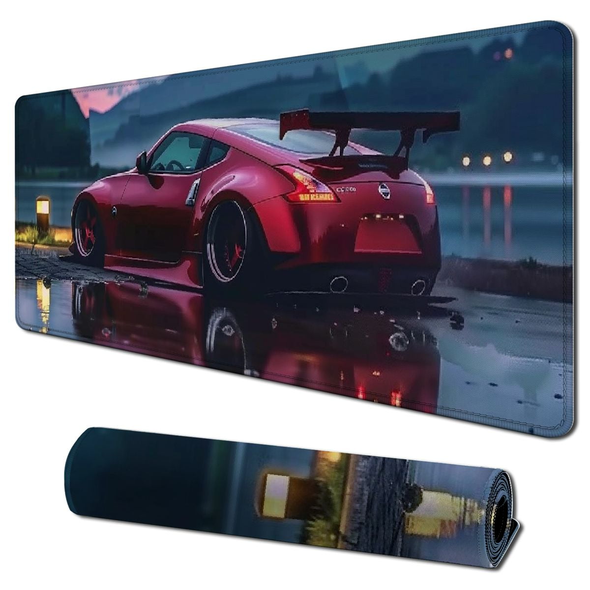 Ullo0ord Car Large Mouse Pad Gaming Mousepad Z370 Red Sport Car JDM ...