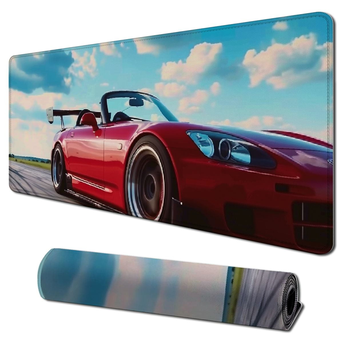 Ullo0ord Car Mouse Pad Red Sport Car Desk Mat Big Mousepad Extended ...