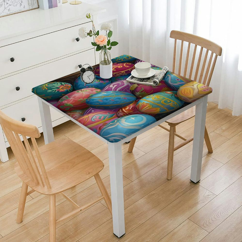Ullo0ord Colorful Square Fitted Table Cloth Decor Square Tablecloths