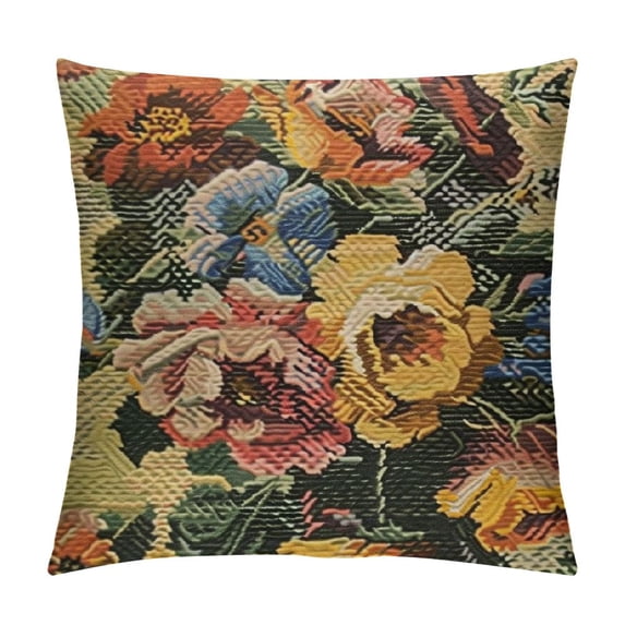 Ullo0ord " Country Rustic Floral Morning Awakening Throw Pillow Cushion Cover 24x24in