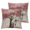 Ullo0ord Cute Floral Throw Pillow Cover Set of 2 Funny Dog Vintage