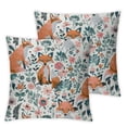 thumbnail image 1 of Ullo0ord Cute Fox Throw Pillow Covers Red Poppy Cushion Covers for Kids Boys Girls Teens Flowers Pillow Cases for RV Bed, 1 of 7
