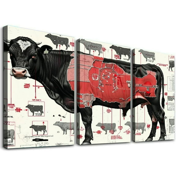 Ullo0ord Cuts Of Meat Butcher Chart Poster Decorative Painting Canvas Wall Posters And Art Picture Print Modern Family Bedroom Decor Posters (20x30inch-No Framed)