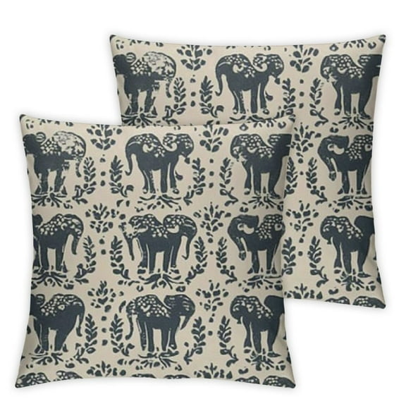 Ullo0ord Decorative Throw Pillow Cover for Couch Sofa,Black Flowers Scandinavian Folk Pattern Swedish or Daleclarian Horse Floral Design Sweden Animal Home Decor Pillow case 22x22in