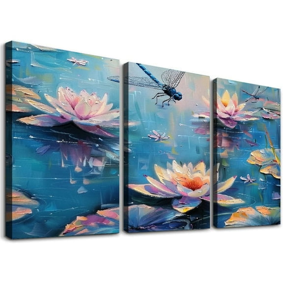 Ullo0ord Dragonfly s Kit for Adults, Landscape on Canvas, Scenery Digital Kits Suitable for Home Wall Decoration Gift 12x16x3pcs