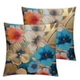 thumbnail image 1 of Ullo0ord Exotic Flowers Pillow Covers Set of 2 Flowers Plant Throw Pillow Covers with Invisible Zipper Solid Square Cushion Case for Farmhouse Sofa Bed Car Couch  24x24in, 1 of 7