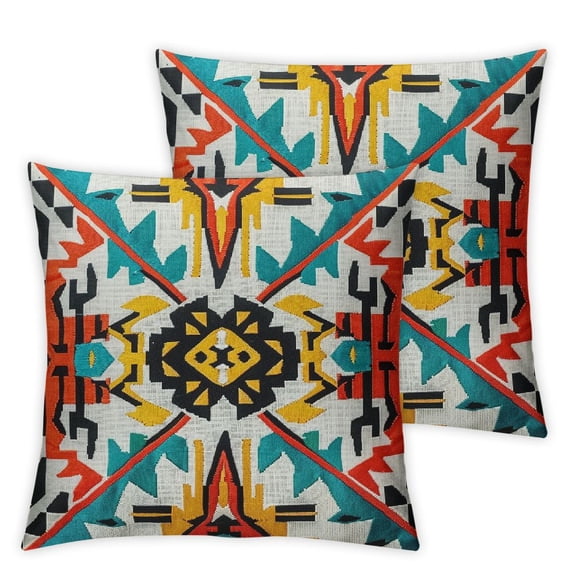 Ullo0ord Farmhouse Decoration Throw Pillow Cover, American Native Ethnic Pattern Pillow Cover Pillowcase Summer Outdoor Cushion Covers for Bed, Living Room, Couch