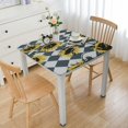 Ullo0ord Fitted Square Table Cover, Autumn Cute Sunflower Black White