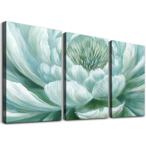 Ullo0ord Flower : Large White Floral Picture Modern Textured Print Artwork Horizontal Color Painting for Home Bedroom Living