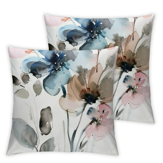 Ullo0ord Flower Throw Pillow Covers, Flowers Pillow Cushion Cases, Modern Decorative Square Pillowcases for Sofa Couch Bedroom Living Room Car