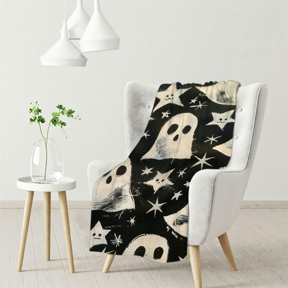 Ullo0ord Ghost Blanket, Halloween Ghosts Throw Lightweight Super Soft