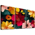thumbnail image 1 of Ullo0ord Green Floral Flower Canvas Wall Art One Panel, and Canvas Paintings Ready to Hang for Home Decorations Personalized Wall Decor, 1 of 4