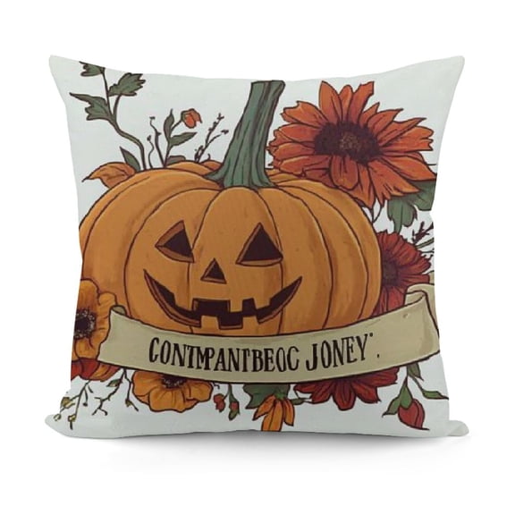 Ullo0ord Halloween Pumpkins Pillow Covers, Halloween Pillow Case, Halloween Pillows for Couch, Halloween Decor Pillows Covers,Pumpkin Decor- Sorta Sweet,Sorta Spooky 18x18in