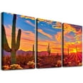 thumbnail image 1 of Ullo0ord Hello Saguaros in Sonoran Desert Over Sunset The Picture North American Nature Print On Canvas For Living Room Decor, 1 of 4