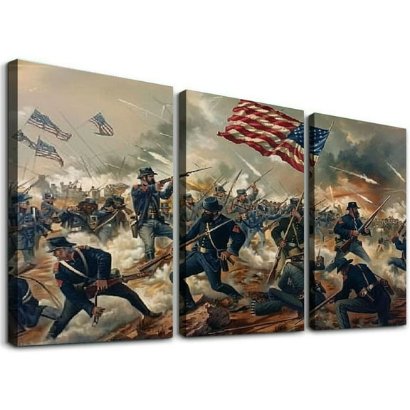 Ullo0ord History Military Warrior Civil War Battle Posters Art Prints Canvas Wall Art Home Kitchen Living Room Decor Classroom Bedroom Aesthetics Decoration (20×30inch,Framed)
