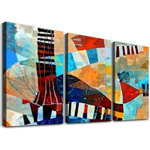 Ullo0ord Large Wall Art Colorful Abstract Canvas Wall Decor Living Room Decorations Bedroom Decor Aesthetic Gallery Artwork Modern Office Decor Abstract Impressionist Painting  12x16x3pcs