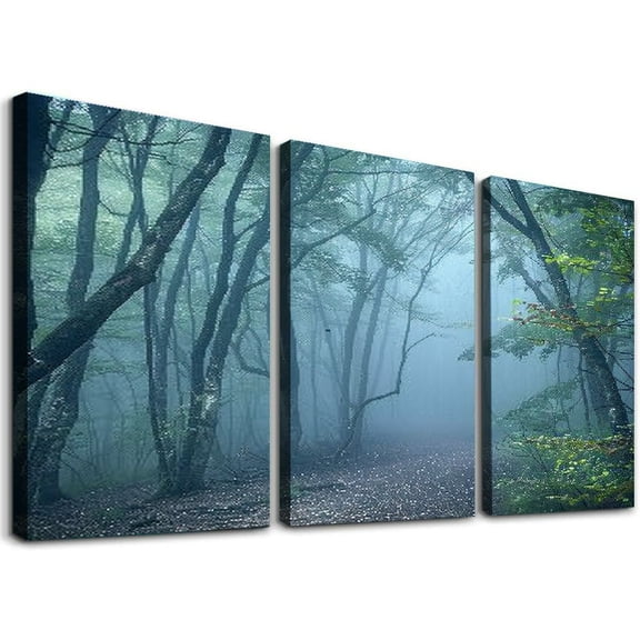 Ullo0ord Mystical Morning Foggy Forest Fall Tree Autumn Leaves Photo National Mountain Nature Landscape Park Scenic Scenery Parks Picture Trees Trail Cool Wall Decor Art Print Poster