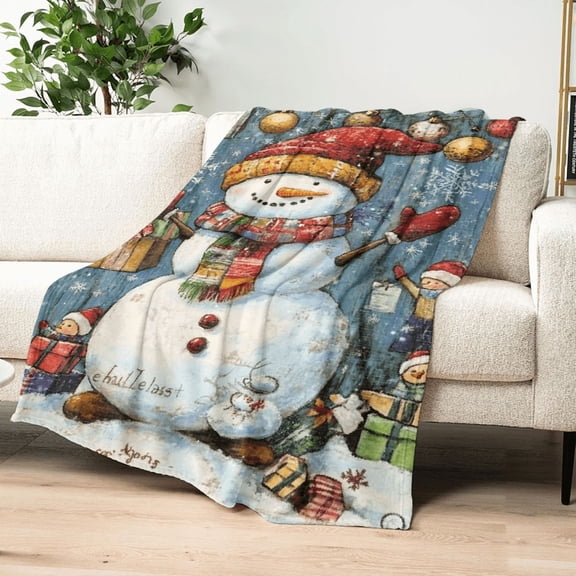 Ullo0ord Nutcracker Themed Flannel Throw Blanket, 100% Polyester, Knitted Satin Weave, Tear Resistant, with Braided Embellishment, Hand Wash Only, for All-Season Cozy Fleece, Perfect for Couch, Bed