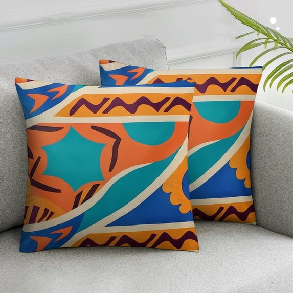 Ullo0ord Orange Throw Pillow Covers - Colorful Pillow Covers Pillow Cases Ethnic Pillowcases Soft Cushion Cover for Home Bedroom Living Room Sofa