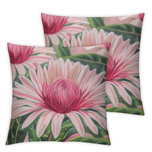 Ullo0ord Painted King Proteas on Cream Throw Pillow Covers Sofa Pillowcase Car Square Throw Pillowcases Home Decoration 24x24in