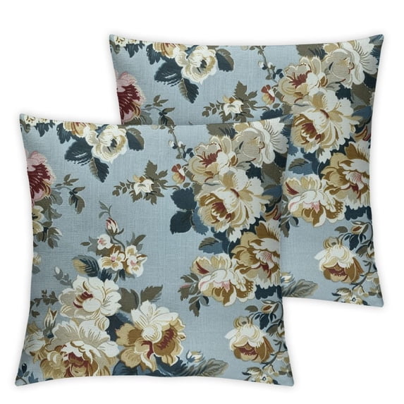 Ullo0ord Pillow Cover spring Summer Floral Throw Pillow Covers Flower Decorative Outdoor Pillowcase Linen Cushion Cover for Sofa Couch Home Bedroom