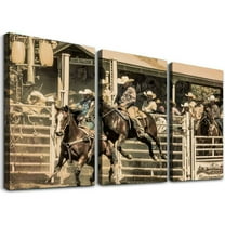 Ullo0ord Posters Western Cowboy Poster Rodeo Performance Wall Art Wall Art Black And White Wall Art Canvas Painting Posters And Prints Wall Art Pictures for Living Room Bedroom Decor