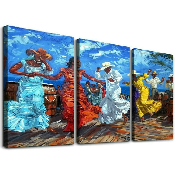 Ullo0ord Puerto Rican Dance Art Canvas Print Oil Painting Painting Puerto Rican Culture Art Decor Wall Art Paintings Canvas Wall Decor Home Decor Living Room Decor Aesthetic Prints