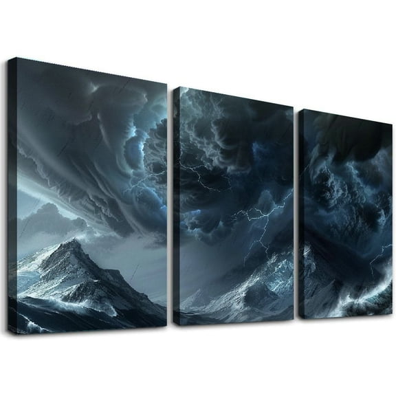 Ullo0ord - Sea Tornadoes, Stormy Waves Decorative Painting Canvas Wall s And Art Picture Print Modern Family Bedroom Decor s (16x24inch-No Framed)
