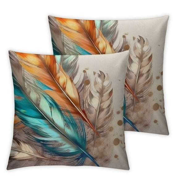 Ullo0ord Throw Pillow Cover Teal Brown Turquoise Decorative Pillow Case Home Decor Square Pillowcase 12x12in