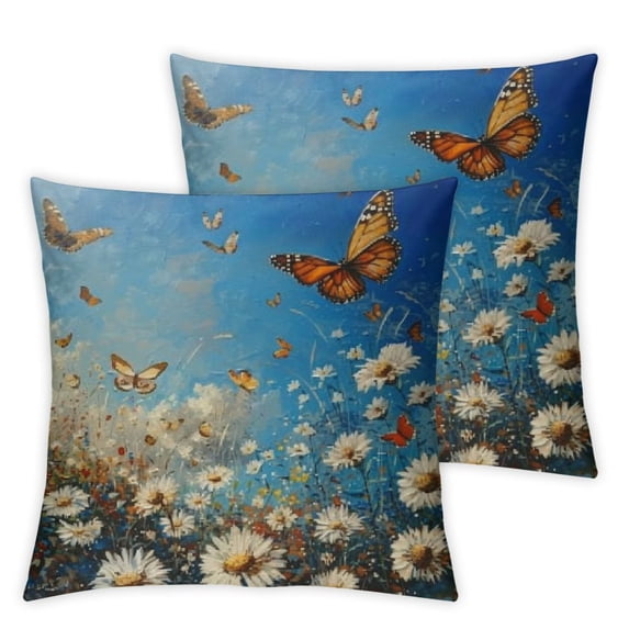 Ullo0ord Throw Pillow Covers Set of 2 Luxury Soft Decorative Butterfly Pillow Covers for Living Room, Bedroom, Decorative Pillow Covers for Couch 22x22in