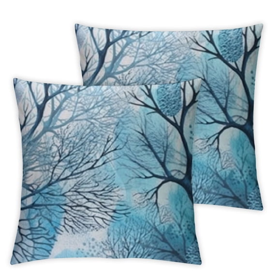 Ullo0ord Throw Pillow Covers - Set of 2 Ocean Themed Beach Pillow Case Teal Blue Coral Cushion Cover Decorative Square Pillowcases for Couch Sofa Car Home Decor 24x24in