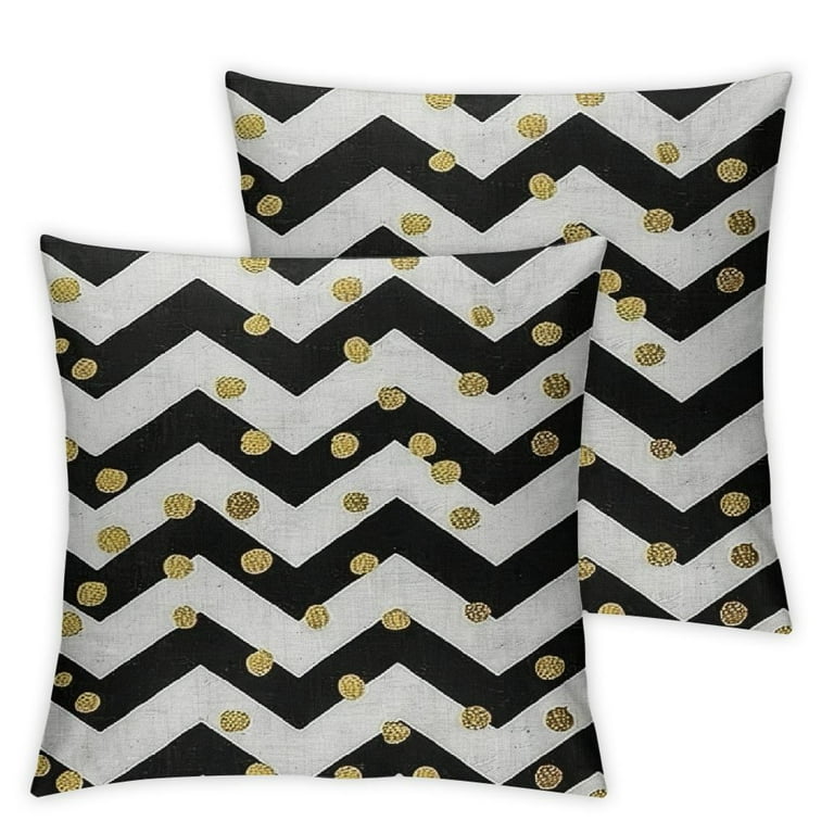 Black And Yellow Zig Zag Decorative Throw Pillow Cover Black And Yellow Zig Zag Decorative Throw Pillow Cover