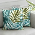 thumbnail image 1 of Ullo0ord Tropical Banana Leaf Throw Pillow Covers Watercolor Summer Blue Gray Grey Leaves Pillows Cover Square Pillow Case for Outdoor Home Couch Bed Sofa, 1 of 6