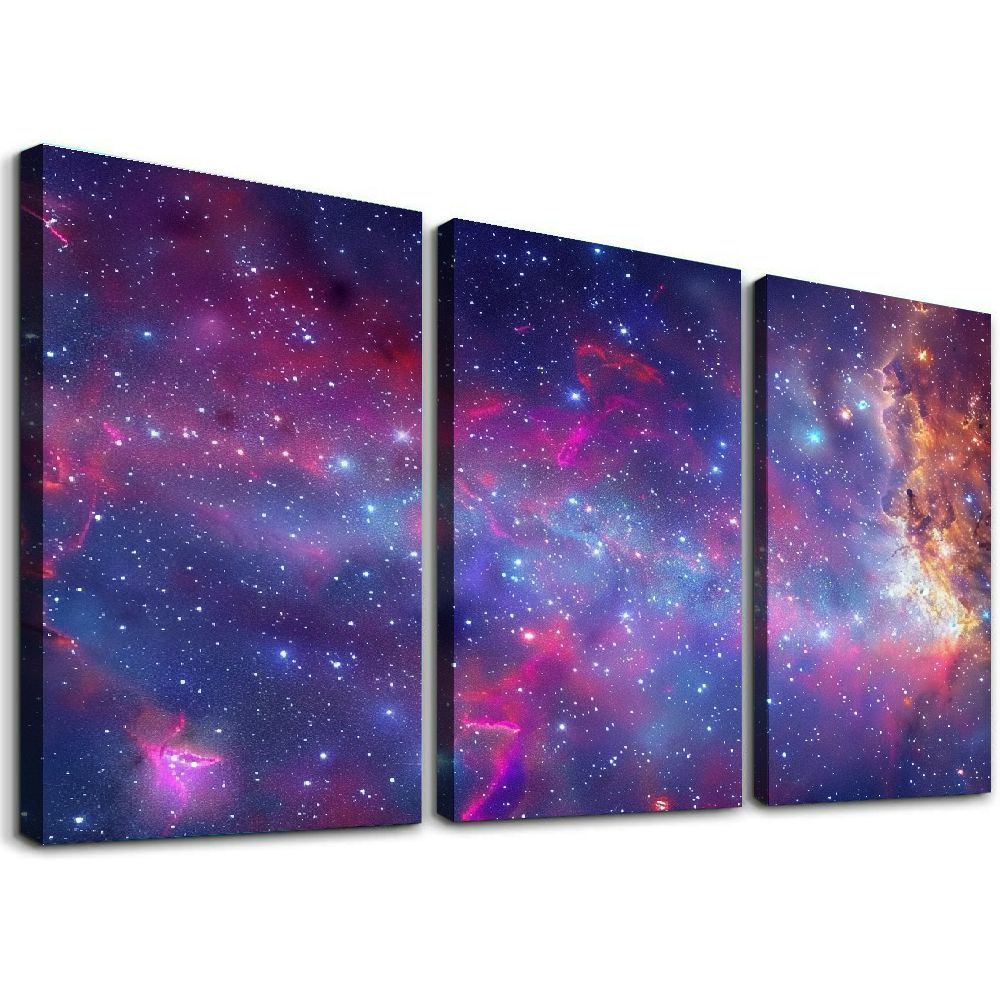 Ullo0ord Universe Nebula Picture Canvas Wall Art, Inch Colorful Space ...