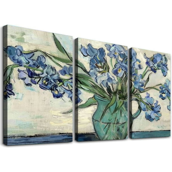 Ullo0ord Van Gogh's Famous Oil Painting Iris , Modern Kitchen Wall Art Pictures Decor Painting Kitchen, for Kitchen, Restaurant, Bar, Living Room