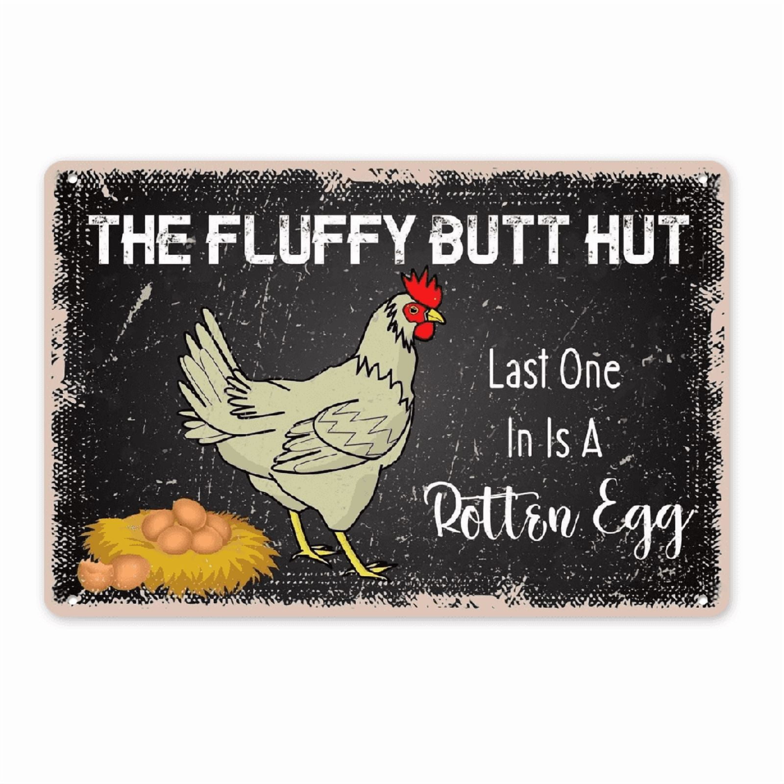 Personalized Chicken Flag - Gift Idea For Chicken Lover/Couple - Fluffy Butt Hut Last One In Is A Rotten Egg
