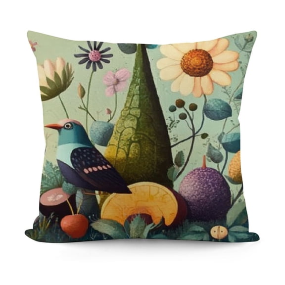 Ullo0ord pear and Some Flowers Scattered Across Pattern,Printed Soft Decorative Square Throw Pillow Covers Cushion Covers Pillowcases 20x20in