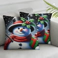 thumbnail image 1 of Ulloord AnyDesign Christmas Pillow Cover Red Black Striped Throw Pillow Case Snowman Decorative Cushion Cover for Farmhouse Home Couch Sofa, 1 of 6