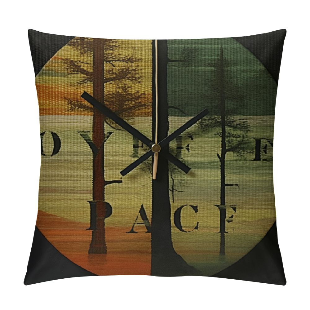Ulloord Camper Theme Pillow Cover Lodge Cabin Style Pine Tree