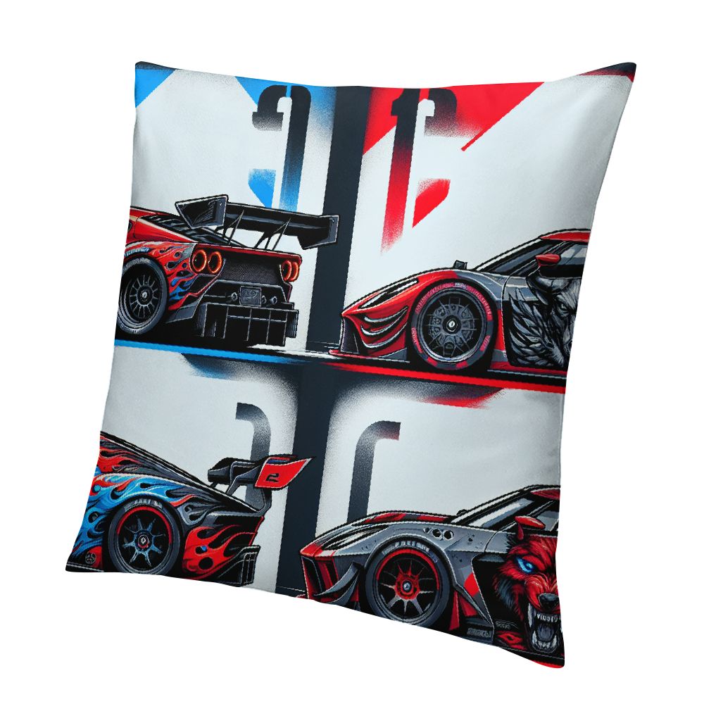 Ulloord Cars Throw Pillow Cushion Cover, Group of Formula Race Cars