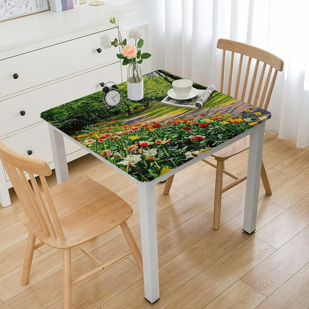 Ulloord Country Decor Elastic Edged Tablecloth, Garden in Colorful ...