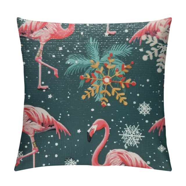 Ulloord Cute Pink Flamingo Throw Pillow Cover Pillow Case Christmas and
