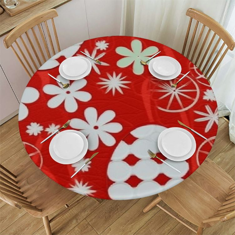 Ulloord Egg Elastic Edge Round Tablecloth Fitted Table Cover Waterproof ...