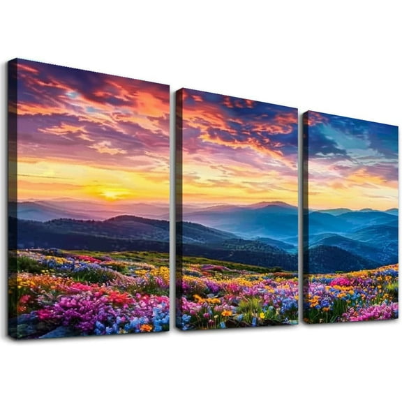 Ulloord Fall Landscape Picture Prints Modern Painting, Scenery Artwork Framed Large for Living Room Bedroom Bathroom Home Office