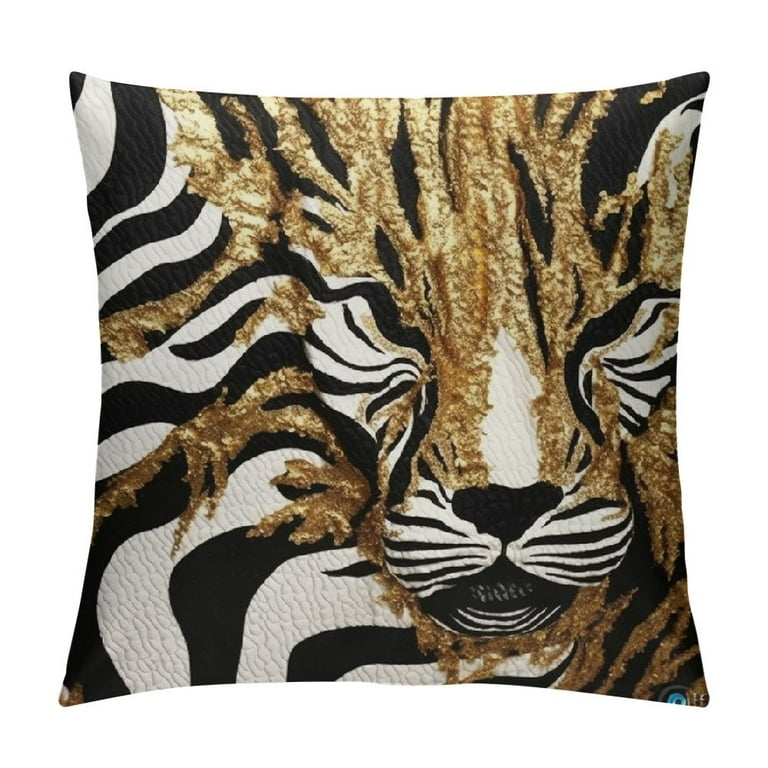Ulloord Golden Zebra Print Pillow Covers 18 x18