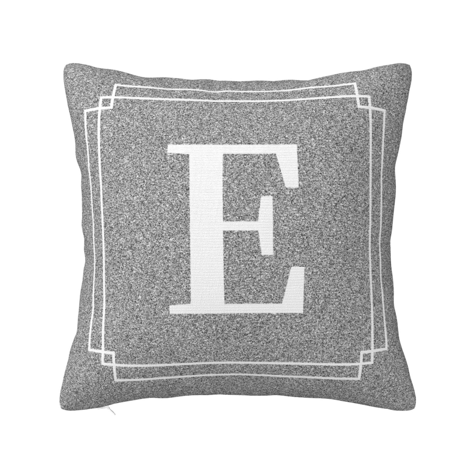 Ulloord Gray Pillow Cover English Alphabet E Throw Pillow Case Modern