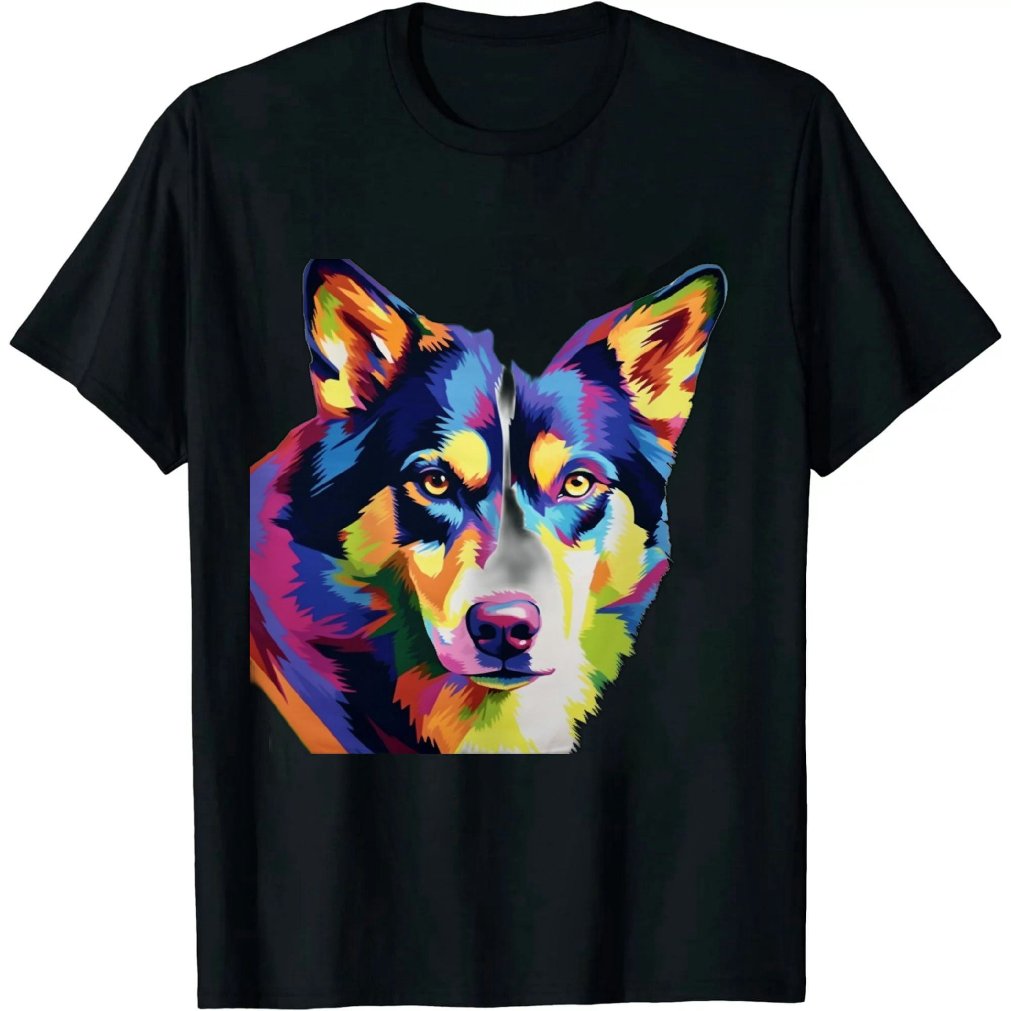 Ulloord Husky Colorful Pop Art Portrait For Dog Owners T-Shirt ...