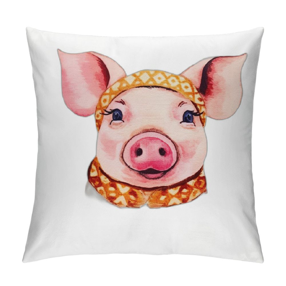 Ulloord Just A Girl Who Loves Pigs Pink Pillow Cover, Pig Gifts for ...