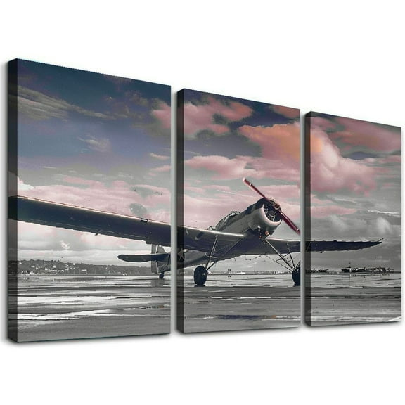 Ulloord Large Painting Wall Art Airplane Picture Print Canvas Flat Canvas Wal Canvas Painting Wall Art for Bedroom Living Room Decor